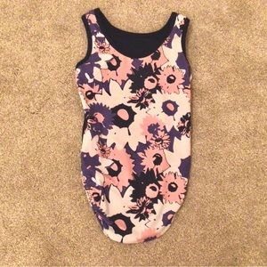 ✨ Plum Practicewear Navy and Floral Leotard